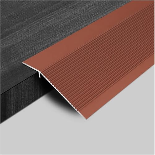 SAFWELAU Perfil Angular Guardavivos esquinas Tira de transición de piso desigual de umbral, Tira de ajuste del borde del piso de aluminio para umbral de madera a azulejo, Fácil de cortar(Red,105cm/41.