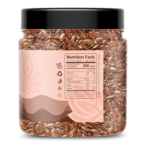 Image of Auravita Premium Flax Seeds 250 Gram Natural Raw Flax seeds for Eating High Dietary Fiber Alsi Seeds Rich in Magnesium