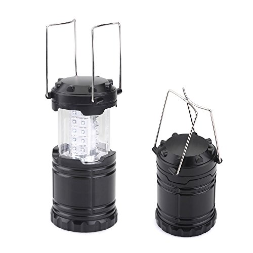 APOLLED Camping Lantern, 30 LED Camping lights with Batteries, Ultra Bright, Portable, Waterproof Lights for Hiking, Camping, Emergencies (Black,1 pack).