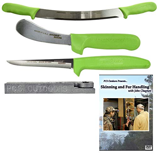 PcsOutdoors Fur Handling Skinning Knives and Fleshing Knife Package (5 Pieces)