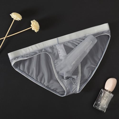 Mens Ultra Thin Breathable Mesh Elephant Nose Pouch Triangle Briefs Underwear Hip Coverage Bikini Panties3