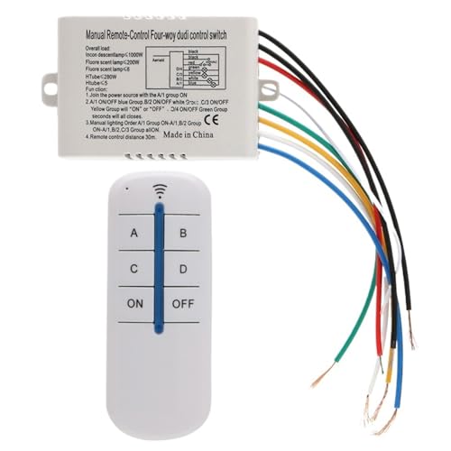 Commande sans fil 4 canaux pour lampe afin d'éviter les travaux de câblage M4YD