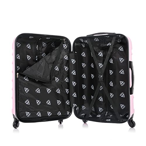 Image of InUSA ENDURANCE Luggage with Spinner Wheels | Durable Lightweight Hardshell Spacious Travel Sets with Handle and Trolley | (20in, 24in, 28in) 3 Piece Luggage Set | Pink