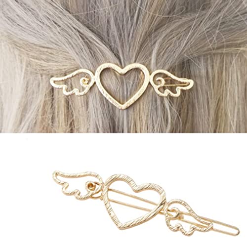 Zeshimb Love Hair Clip Barrette Angel Wings Hair Clip Gold Heart Hair Pin Metal Hair Clamp Holder Clips Decorative Hair Accessories For Women And Girls #TOP10