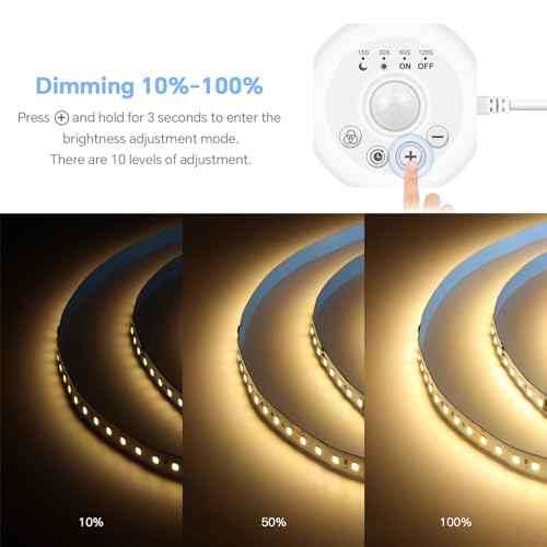 Tira LED con sensor de movimiento 32.8 pies, luz blanca cálida miniatura 4