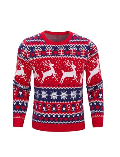 Aseniza Pullover Herren Weihnachten lustiger Weihnachtspullover Strick...