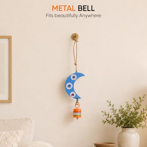 Image of Aakriti Art Creations Wooden & Metal Wind Chime Multicolor | Handmade Decorative Windchimes for Home | Wind Chimes for Balcony, Garden, Living Room | Feng Shui Wind Chime Home Decor