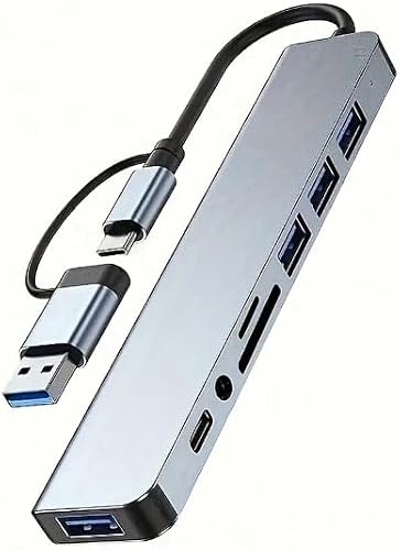 8 in 1 Docking Station, Multi-function USB/USB C Adapter Hub Docking Station for MacBook, Ps4 pro, Surface Pro, Phone