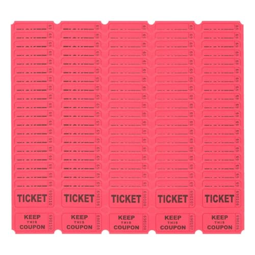 PRETYZOOM 200 Pièces Billets de Tombola en Papier, Contrôle D'entrée