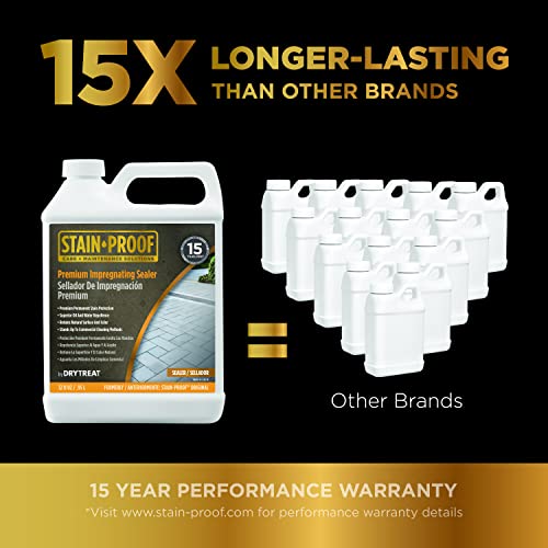 Stain Proof Premium Impregnating Sealer - 1 Quart, Protects Against Stains, Water Damage & Dissolved Salts, Sealer for Granite, Marble, Tile & Stone; for Indoor & Outdoor Application