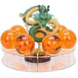 Mysika Resin Shenron Figure Dragon Shenlong Statue Set + 3.6cm Crystal Balls + Shelf with Gift Box for...
