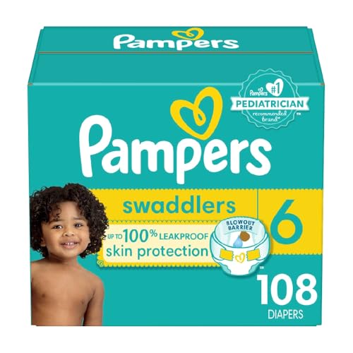 Image of Pampers Baby Diapers - Swaddlers - Size 6, 108 Count, Ultra Absorbent Disposable Infant Diaper