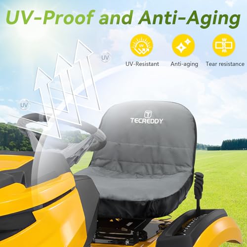 Image of Lawn Mower Seat Cover, Weatherproof Durable Tractor Seat Cover Compatible with Husqvarna Craftsman Toro John Deere Cub Cadet Riding Lawn Mower, Medium