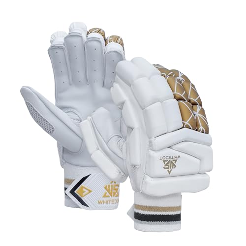 WHITEDOT Sports Leather Versed Levlon Crickt Batting Gloves (Mens/Adult/Large, Right Cricket)