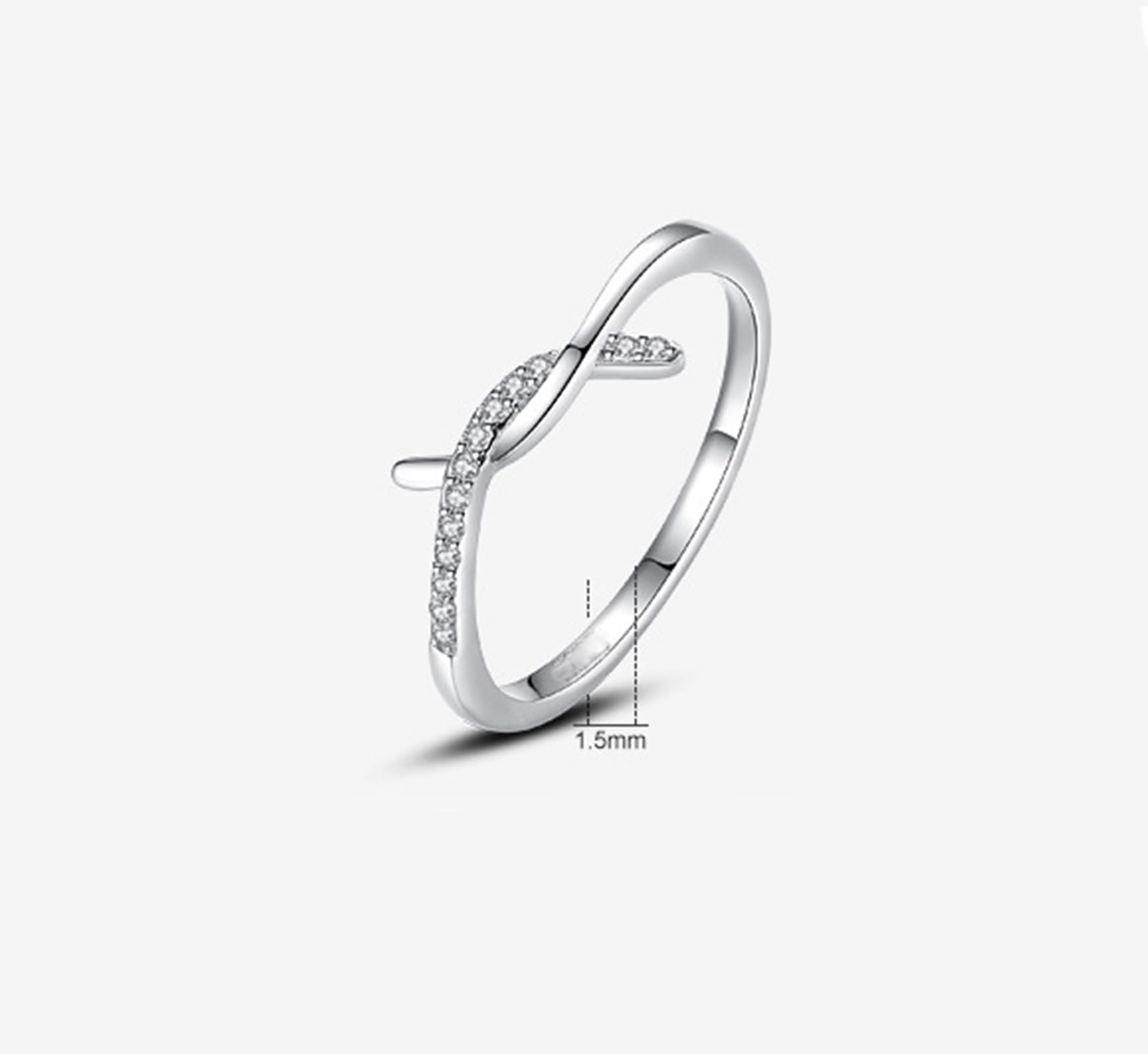 Geometryczny pierścionek platynowy dla kobiet ze sztucznym diamentem, platynowe obrączki ślubne w stylu vintage, PT950 i 9K/14K/18K białe złoto, rozmiar H 1/2-V 1/2