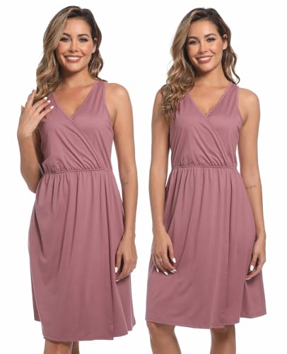 Image of Mommy Robe Set for Maternity with Matching Swaddle Blanket, Delivery Labor Gown Robe for Hospital Women Dress
