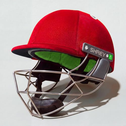 Image of Shrey Koroyd Stainless Steel Cricket Helmet Red Small