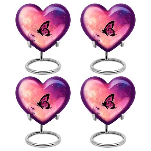 Image of Butterfly Urn Small Keepsake Urn for Ashes Adult Male & Female 3 Inch 4 Qty | Mini Burial Urns for Women Human Remains Mom & Dad