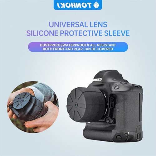 Tapa para lente de cámara SLR, protector de silicona a prueba de polvo para lentes DSLR de 60-120 mm (2 piezas) miniatura 2