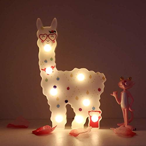 WHATOOK Animal Alpaca Kids Night Light, Light Up Alpaca Decorative Modelling Night Light, Wall Table Bedside Children's Room Decoration Led Bulbs, Lovely Gifts for Girls Boys Kids