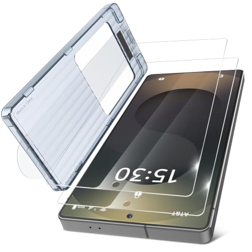 Image of Uyiton Tempered Glass Screen Protector Compatible with Samsung Galaxy S25 Ultra (6.9 Inch) | Pack of 2 | 9H Hardness | Military-Grade Protection | HD Clear | 100% Fingerprint Unlock Compatible | Bubble-Free Installation | Case Friend