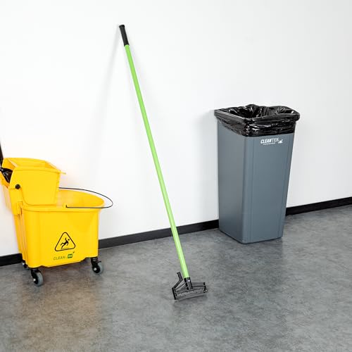Image of Restaurantware Fiberglass Mop Handle - 60 Inches - Durable Quick Release Handle With Ergonomic Grip - Heavy-Duty Plastic Green Handle For Commercial Cleaning