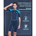 Jsnorklet Womens Wetsuit Shorty, 3mm Front Zipper Neoprene Diving Suits for Diving Snorkeling Surfing Swimming - Image 2