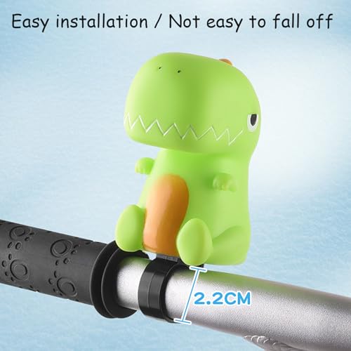 Bike Horn Kids|Bike Bell Kids Cute Cartoon Dinosaur Bike Horn Squeeze Bicycle Horn Clear Sound Bicycle Bell for Toddler Children Boys Girls