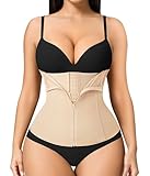 MERYOSZ Zipper Waist Trainer for Women - Mesh Corset Shapewear Tummy Control Body Shaper Waist Cincher Postpartum Girdle(Beige, Small)