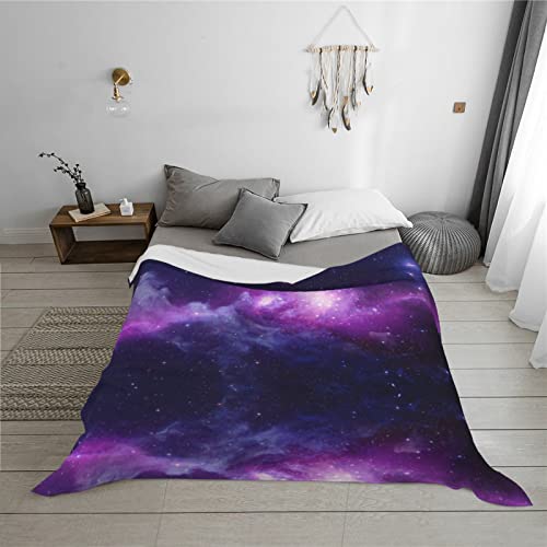 Bed Throw Blanket Cosmic-Purple-Aurora-Galaxy Lightweight Super Soft Luxury Sofa Blanket Microfiber 80X60 Inch #TOP3