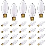 SUNSGNE 25 Pack C9 Clear Replacement Bulbs, C9...