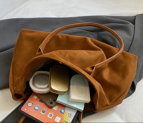 Slouchy Suede Hobo Bags Women Underarm Shoulder Satchels Bag Trendy Crescent Crossbody Purses Top-Handle Tote Handbag 20253