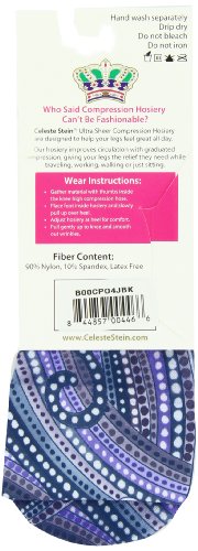 Image of Celeste Stein Therapeutic Graduated Women Compression Socks, Diabetic Socks For Womens, 8-15 mmHg For Regular Calf
