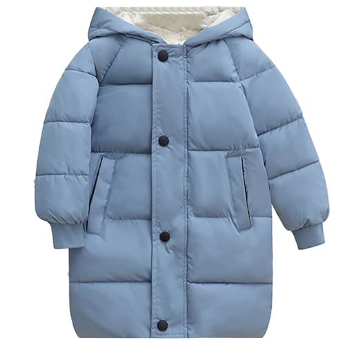 Boys Girls Long Winter Coat Hooded Puffer Jacket Kids Lightweight Down Coat Insulated Parka Baby Girl Fleece Sweater