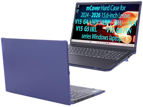 Coque mCover Lenovo V15 G4 G5 G6 étui bleu rigide pour PC portable 15.6 pouces antichoc
