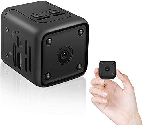 Mini Cámaras espía Oculta, Cámaras Espía 1080P HD con Visión Nocturna Detector de Movimiento, microcámara de Seguridad portátil con Tarjeta SD de 32G Interior/Exterior