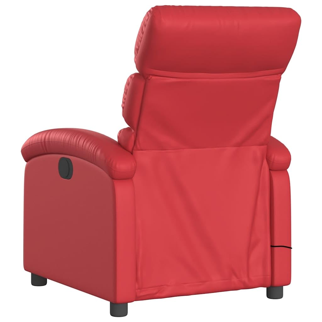 Sillón de masaje eléctrico con 6 puntos de vibración, piel sintética, motor eléctrico para respaldo y reposapiés, sillón de relax con bolsillo lateral, 70 x 92 x 99,5 cm