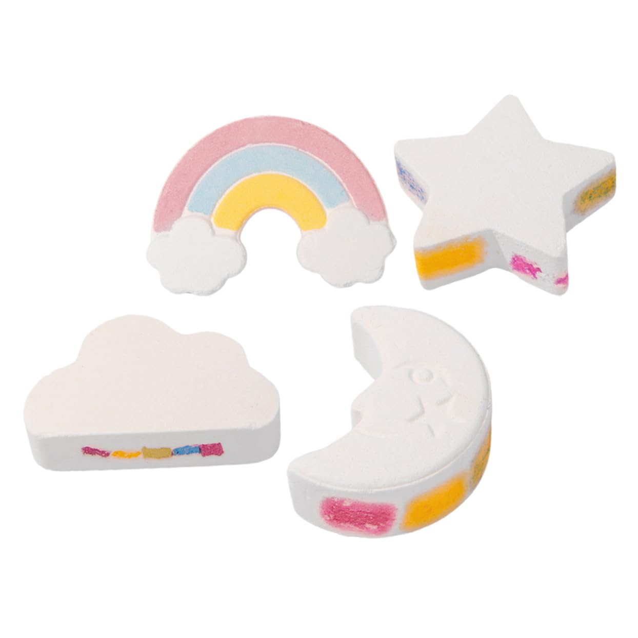Ipetboom 4Pcs Rainbow Bath Salt Cute Essential Oil Bubble for Relaxing Bathing Experience Fragrance Bath Salt for Showering and Relaxation