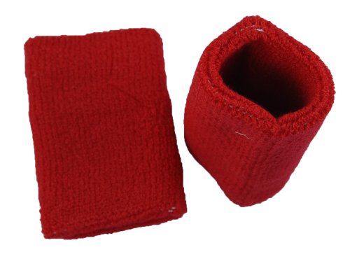 Basket,Tennis,Yoga All Sports Wrist Bands "Red" 1 pairs