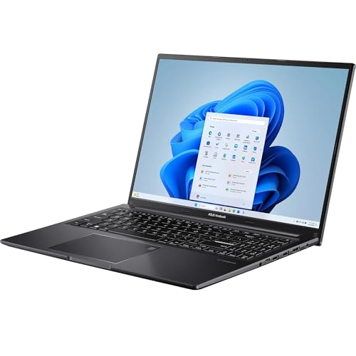 Image of ASUS Vivobook 16 Laptop, 16 inch IPS (1920x1200) WUXGA Display, Intel i7-1355U, 10-Core, 16GB DDR4 RAM, 512GB PCIe SSD, BK, Black, Intel Iris Xe Graphics, Windows 11 Home, TWE Accessories