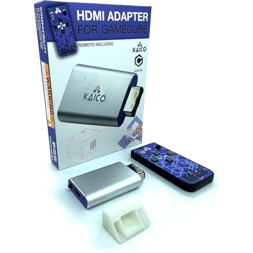 Gamecube HDMI Adapter für Original Nintendo Gamecube mit GCVideo Software - Unterstützt 2-Fach Zeilenverdoppler - Fernbedienung im Lieferumfang - Einfache Gamecube HDMI Plug & Play Lösung von Kaico