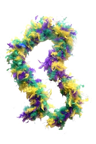Purple, Green, and Gold Mardi Gras Feather Boa