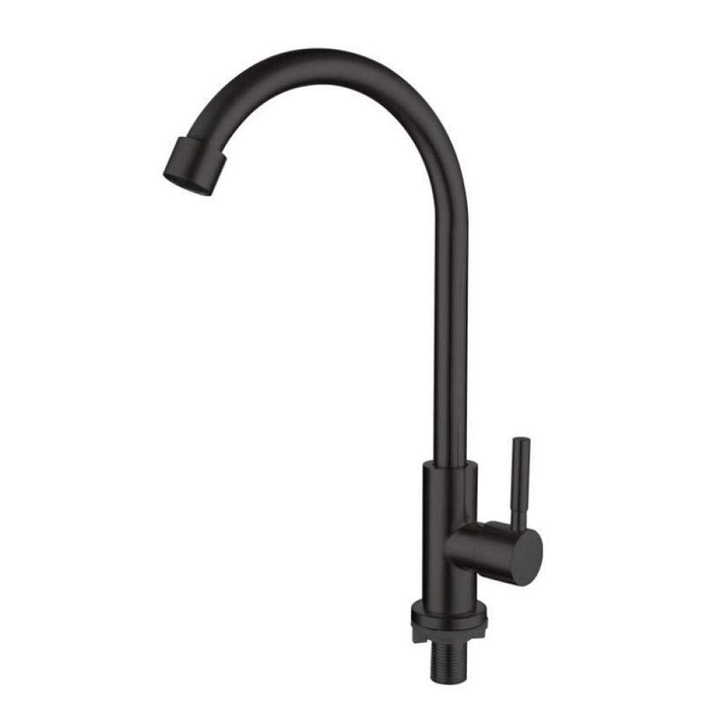 Robinet de cuisine noir mat en acier inoxydable 304 orientable pour évier