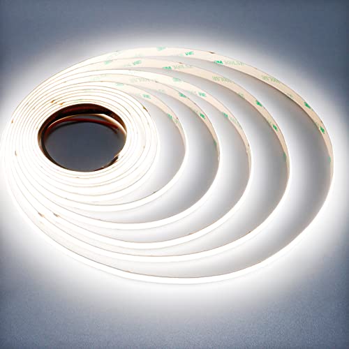 JOYLIT 24V COB LED Strip Lights 16.4ft 5000K Daylight White 550LM/FT Super Bright CRI 95+, UL...
