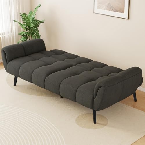 JIEXI JIEXI Sofa Mit Schlaffunktion, Klappsofa Sofa 3 Sitzer, Schlafsofa 155x85cm, Bequemes Geeignet Für Wohnzimmer, Büro, Zimmer, Schlafzimmer, Lounge(Dunkelgrau) - Zusatzansicht 4 | Sofas