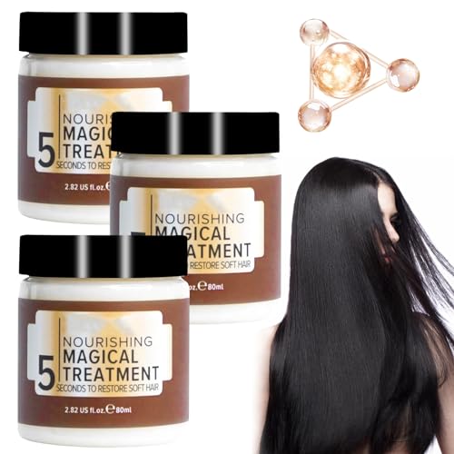3 mascarillas para el cabello de colágeno, mascarilla para el pelo de queratina, mascarilla para el pelo de 5 segundos, acondicionador profundo, tratamiento mágico nutritivo, mascarilla para el