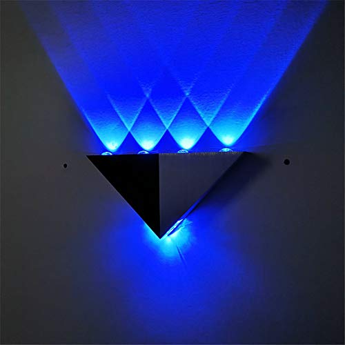 Ysss Luz de triángulo LED linternas de pared materiales pasillo habitación habitación de invitados lámpara de luz de fondo,Azul