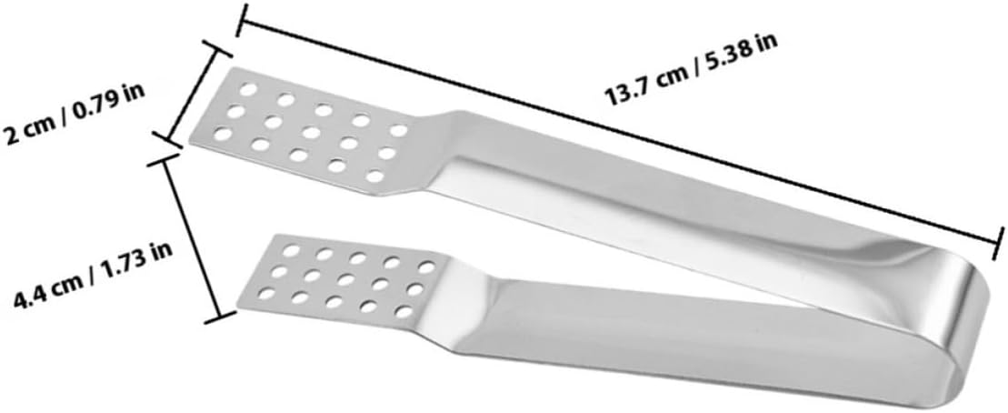 Stainless Steel Ice Tongs for Ice Cubes and Sugar Serving 2pcs Versatile and Portable Toast and Bbq Tongs for Homes and Bar Setup
