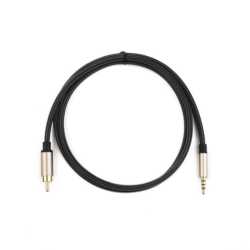 Câble audio-vidéo coaxial numérique stéréo 3,5 mm mâle vers SPDIF for RCA for TV, barre de son, enceinte, système audio domestique(1M,1pc)