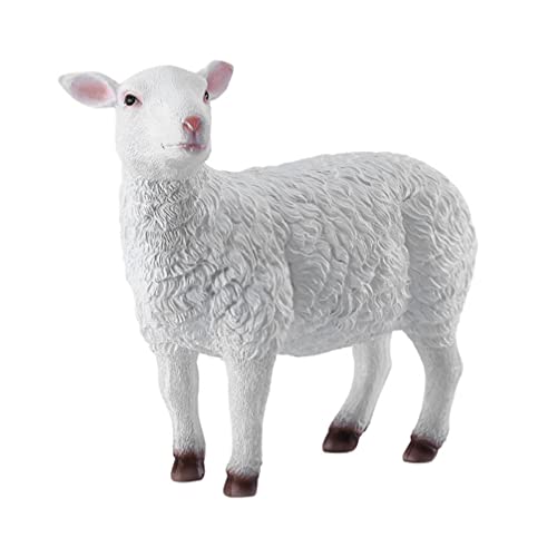 Milisten Outdoor Table Decor Coffee Bar Decor Outdoor Lamb Statue Garden Farm Baby Sheep Sculpture Decorative Animal Figure Farmhouse Decor Lamb Garden Farm Animal Statues Kids Outdoor Toys #TOP14